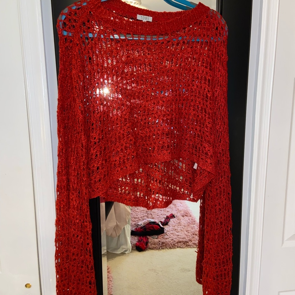 TOBI Lace Sweater SIZE LARGE